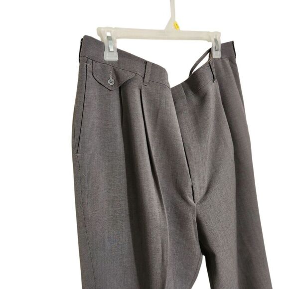 Haggar Worsted Wool Dress Pants For Men Size 42x32 Gray Pleated - Picture 3 of 10